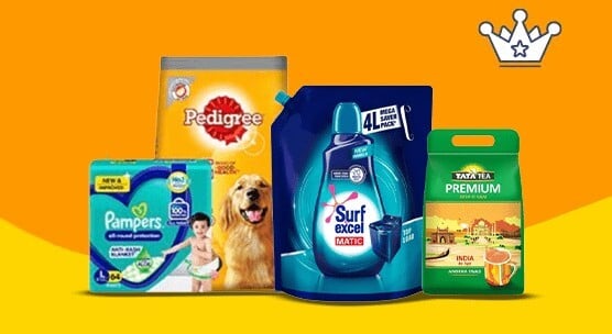 Daily Essentials Shopping Get Flat Upto Rs.250 Back Min Order: 999
