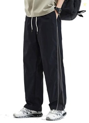 Adokedo Men Striped Black Track Pants