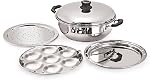 Tosaa Big Induction Compatible Multi Purpose Kadai, 27 cm ,5 Plates, Silver