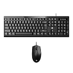 HP KM125 Wired Keyboard and Mouse Combo | Full Size 104 Keys | 1000 DPI Optical Mouse | USB Plug & Play | LED Indicators | Compatible with Windows & macOS | Black (B43SZAA)