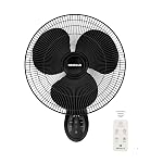 Havells Gatik Pro BLDC 400mm Wall Mount Fan | RPM: 1350 | Double string for Speed & Oscillation control | Thermal Overloaded Protected Motor | 100% Copper Wire Winding Motor | 2 Year Warranty (Black)