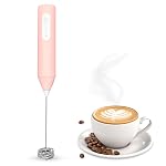 GLUNÂ® Rechargeable Portable Milk Frother, 2 Layer Whisks Rod, Type- C Charging Port Handheld Milk Frother, 3-Speed Modes Milk Foam Maker for Coffee Pack of 1
