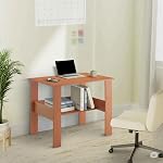 Solimo Engineered Wood Computer Desk with One Tier Shelves Laptop Study Table for Office Home Workstation Writing Modern Desk |Brown