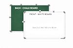 YAJNAS Non Magnetic 2×1 Feet Double Sided White Board and Chalk Board Both Side Writing Boards, one Side White Marker and Reverse Side Chalk Board Surface – Pack of 1