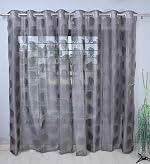 Homefab India Sheer Long Door Curtain – Semi Transparent, Eyelet, Polyester Curtain (9ft, Grey) -2 Pieces