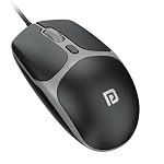 Portronics Toad 103 Wired Optical Mouse with 2400 DPI, Plug & Play, Ambidextrous, Hi-Optical Tracking, 1.5M Cable Length, 30 Lakhs Click Life, Ergonomic Mouse for Comfortable All-Day Grip (Black)