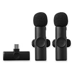 Juarez K11 Wireless Microphone 1-Drag-2 Mini Lavalier Mic â HD Voice, Noise Reduction, Dual Clip-On Mics for Mobile Phones, Vlogging, Interviews, YouTube & Audio/Video Recording