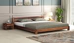 Solid Sheesham Wood Queen Size Bed Without Storage Wooden Double Bed Cot