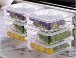 HomeWiz Fridge Storage Containers 2000ml x6 | Air Tight Storage Container Set | Fridge Organiser Storage Boxes |Food Grade BPA-Free Plastic Containers |Stackable, Transparent, for Fruits & Vegetables