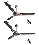 LONGWAY Aero 1200 mm BLDC Ceiling Fan with Remote Control | BEE 5 Star Rated Energy Efficient | Ultra High Speed 3 Blade Anti-Dust Decorative Ceiling Fan (2, Smoked Brown)