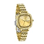 Giordano Elegant Square Rose Gold Watch for Women â Crystal & Roman Hour Markers, Day-Date Display, Stainless Steel Strap