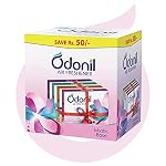 Odonil Bathroom & Toilet Air Freshener Blocks 288g (Pack of 4 x 72g) | Germ Protection | Lasts Up to 45 Days Freshness | 4 Fragrances in One Pack | Lavender, Orchid, Jasmine & Rose | For Home & Office