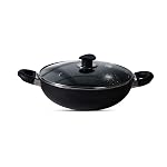 BERGNER Essential Plus 5-Layer Non-Stick 20cm Kadai with Glass Lid, 2.3 L Kadhai, Consumes Less Oil, Bakelite Handles with Comfortable Grip, Quick Heat Distribution, Easy to Clean – Induction Bottom