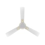 Crompton PREMION AURA2 DESIGNER 3D LOTUS DESIGN ANTIDUST1200 mm (48 inch) Ceiling Fan (Pearl White Gold) Star rated energy efficient fans