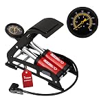 Lyrovo 160 PSI Double Cylinder Portable Foot Pump Air Tyre Inflator for car Bike and Cycle, Red