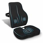 Chair Cushion Pad & Backrest Combo – Comfortable Seat Padded with Coccyx Pillow & Lumbar Cushion, Ergonomic Office Chair Support with Daily Comfort for Home & Office Use (Black Mesh)