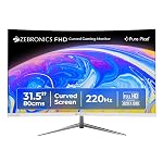 Zebronics 31.5 Inch FHD Curved Gaming Monitor with 220Hz, 300 nits, 1ms MPRT, HDR10, 1080p, Adaptive Sync, HDMI & DP Port, USB, Built-in Speakers, Wall Mountable, Bezel-Less Design (AC32FHD)