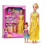 Dolls for Girls with Cute Dress Play Set| Kids Dress up Makeup Role Play kit| Birthday Gift Fashion Doll for Girls| Toys for Children with Doll and accesories | Movable Hand & Legs (C19)