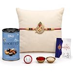 DeoDap Rakhi Kids Design Silver Rakhi Assorted with Chocolate, Silver Pooja Coin, Tilak Set, Greeting Card – Rakhi Gift for Brother