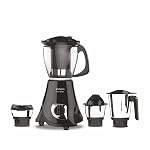Vidiem Eva Elite Mixer Grinder 710 A, 750W with 4 Jars (1 Juicer + 3 Leakproof Jars) | Self-Locking Jars | ARIA Cool Tec Motor | Dynamically Balanced Blades | 5-Year Motor Warranty | Black