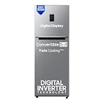 Samsung 301 L, 2 Star, Convertible 5-in-1 Digital Inverter with Display Frost Free Double Door Refrigerator (RT31H4522S9/HL, Silver, Refined Inox, 2026 Model)