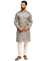 SOJANYA (Since 1958 Men’s Jacquard Silk Woven Design Kurta With White Pyjama