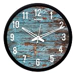 Solimo 12-inch Contemporary Plastic & Glass Wall Clock – Designer (Silent Movement, Black Frame)
