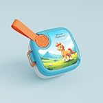Plastic Lunch Box with Spoon, Leak-Proof Kids Tiffin Box, Durable Eco-Friendly School Lunch Container for Boys & Girls | LUNCHMATE Mini But Mighty Cool (500 ML – Blue)