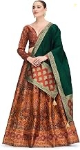 PURVAJA Women's Kanjiwaram Semi-Stitched Lehenga choli