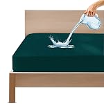 GADDA CO Cotton Feel Terry Ultra Soft 100% Waterproof Mattress Protector for Single Bed, Breathable & Hypoallergenic Mattress Cover, Single Bed Protector Cover – 78×36 inch (6.5×3 ft), Peacock
