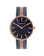 French Connection Stainless Steel Analog Blue Dial Women’s Watch-Fcl22-C, Band_Metallic