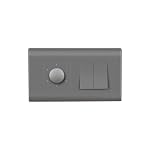 Wipro Northwest (Nowa) Switch Combo of 4M Plate + 1M 6A Switch x2 + 5 Step Fan Regulator, Silver Grey (Kit 9)
