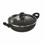 Butterfly Granza Non Stick Kadai with Glass Lid | 240 mm |Non-Stick Premium Virgin Aluminium | Induction Base| PFOA Free | Scratch Resistant