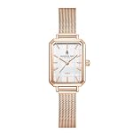 London Fog Victoria Collection Analog Quartz Watch for Women with Textured Dial, Rectangular Metal Case, Mineral Glass, Mesh Strap & Water Resistant – LFW20006
