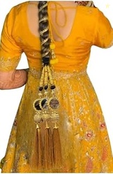 Paranda Gold Mirror Paranda, Traditional Punjabi Hair Accessory with T