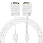 GLink Male to Male 15PIN SVGA/VGA Cable for PC/Monitor/LCD/LED, Plasma, Projector, TFT. Supports upto 1080P. VGA to VGA Converter Adapter Cable – (White) (25M./76FT.)