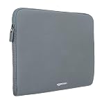 Amazon Basics Laptop Bag Sleeve Case Cover Pouch for 15-Inch, 15.6-Inch Laptop for Men & Women | Slim Profile Neoprene, Soft Puffy Fabric Lining, 360Â° Protection, Smooth & Premium Zipper (Grey)