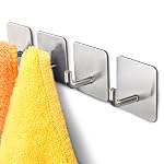 Budding Joy Diniva Adhesive Heavy Aluminum Hooks, Silver