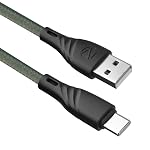Zebronics USB to Type C Braided Nylon Cable, 33W, 3A Max, 1.5 Meters, Rapid Charging, 15000+ Bends Tested, Charge & Sync, Durable, Samsung, OnePlus, Xiaomi, Realme, Oppo (UT300, Green)