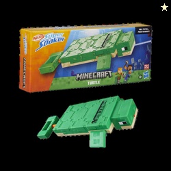 Nerf SuperSoaker Minecraft Turtle Water Blaster, Pull Back, Branded Ho