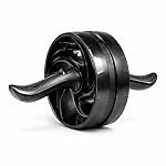 Amazon Basics Ab Roller with Non-Slip Handles | Wheel Exercise Equipment for Core Strengthening | Compact & Portable | for Men and Women | Black | 34 x 45.6 x 16.3 cm