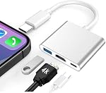 Atevon USB C to HDMI Adapter 4K, 3-in-1 USB 3.1 Type-C to HDMI + USB 3.0 + PD Charging Hub, Digital AV Multiport Converter for MacBook Pro, iPad Pro, Samsung S23/S24, Nintendo Switch