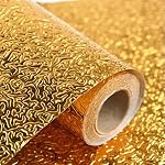Arto Golden Oil Proof Waterproof Paper Aluminum Foil Backsplash Sticker Stove Cabinet Liner Decor Self Adhesive Wallpapers