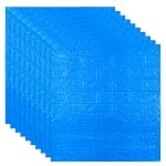 Rylan Self-Adhesive Waterproof PE Foam 3D Wall Panels Wallpaper Sticker for Bathroom, Living Room, and Home Decoration (70 x 77cm, Appx. 5.8Sq Feet)-1 Piece-Dark Blue