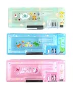Crackles The Zoo Magnetic Pencil Box With Sharpener For Boys And Girls | Perfect For Children Gifting- Multi Print & Color