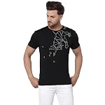 Red Tape Men’s Black Printed T-Shirt