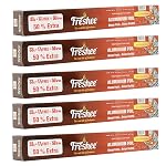 Freshee 50gm Aluminium Silver Kitchen Foil Roll Paper Pack of 5|11 Micron Thick|Food wrap|Disposable Food Parcel|Fresh Food