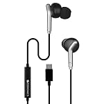 Zebronics Type-C Wired Earphones, in-Line MIC, Deep Bass, 1.2m Cable, 10mm Neodymium Driver, Light Weight, in-Ear Design, Compatible with Mobile, Tablet, Laptop (Bro C, Black)