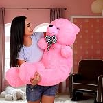 DIKANG 3 FEET Teddy Bear Soft Toys for Kids | Soft Toys for Baby Girl | Plush Soft Toys for Baby Boys and Girls | Teddy Bear Soft Toy for Kids (3 FEET, Pink Teddy Bear)