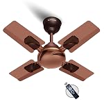 LONGWAY Creta P1 600 mm/24 inch Ultra High Speed 4 Blade Anti-Dust Decorative Star Rated Remote Controlled Ceiling Fan 2 Years Warranty (Rusty Brown, Pack of 1)